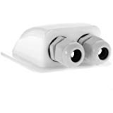 Offgridtec 006420 Passe-toit 2&nbsp;entrées pour camping-car, caravane et bateau Passe-câble en ABS Blanc 1&nbsp;pièce