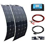 XINPUGUANG 200W 12v Système solaire kit 2pcs 100w Panneau Solaire flexible Monocristallin Cellule Module 20A USB Contrôleur MC4 Câble pour bateau RV camping car voiture 12v batterie
