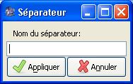 Fenêtre Ajouter un Séparateur