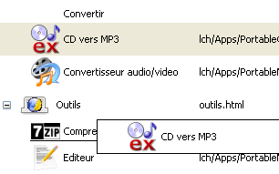 Déplacement par glisser déposer