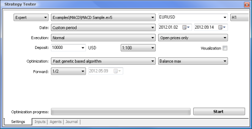 Strategy Tester with the set parameters for MACD Sample Strategy Tester with the set parameters for MACD Sample