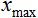 Maximum value of x